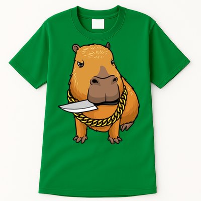 Capybara With Knife Funny Rodent Tall T-Shirt