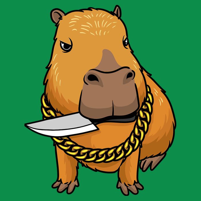 Capybara With Knife Funny Rodent Magnet
