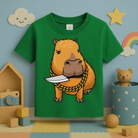 Capybara With Knife Funny Rodent Toddler T-Shirt