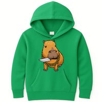Capybara With Knife Funny Rodent Kids Hoodie
