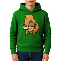 Capybara With Knife Funny Rodent Kids Hoodie
