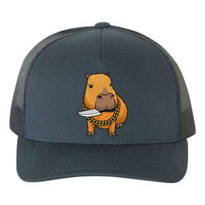 Capybara With Knife Funny Rodent Yupoong Adult 5-Panel Trucker Hat