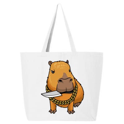 Capybara With Knife Funny Rodent 25L Jumbo Tote