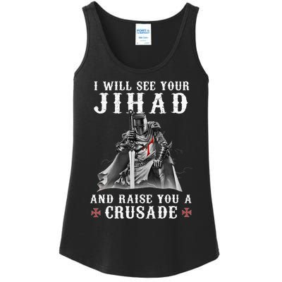 Christian Warrior Knight Templar Raise You A Crusader Ladies Essential Tank