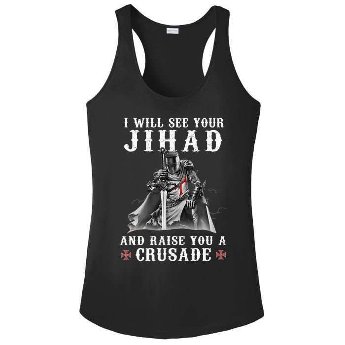 Christian Warrior Knight Templar Raise You A Crusader Ladies PosiCharge Competitor Racerback Tank