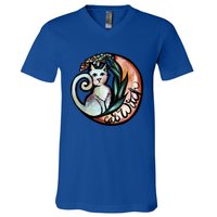 Cat Witch Kitty Cats Moon Witches Artwork Great Gift V-Neck T-Shirt