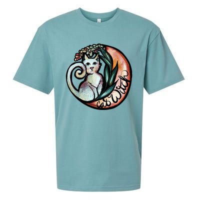 Cat Witch Kitty Cats Moon Witches Artwork Great Gift Sueded Cloud Jersey T-Shirt