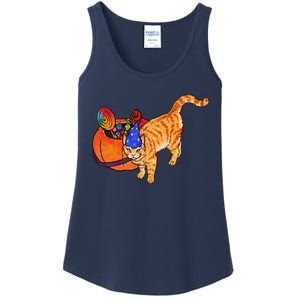 Costume Wizard Kitty Cat And Halloween Candy Bucket Ladies Essential Tank