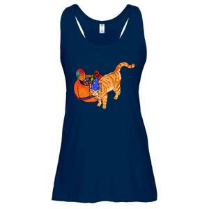 Costume Wizard Kitty Cat And Halloween Candy Bucket Ladies Essential Flowy Tank