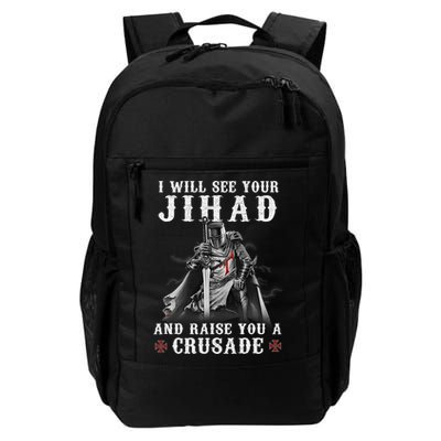 Christian Warrior Knight Templar Raise You A Crusader  Backpack