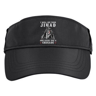 Christian Warrior Knight Templar Raise You A Crusader  Adult Drive Performance Visor