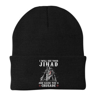 Christian Warrior Knight Templar Raise You A Crusader  Beanie