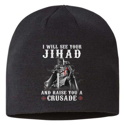 Christian Warrior Knight Templar Raise You A Crusader  Sustainable Beanie