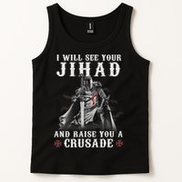 Christian Warrior Knight Templar Raise You A Crusader  Tank Top