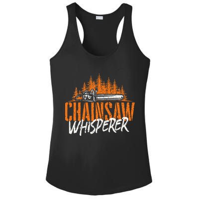Chainsaw Whisperer Lumberjack Logger Woodworker Woodsman Ladies PosiCharge Competitor Racerback Tank
