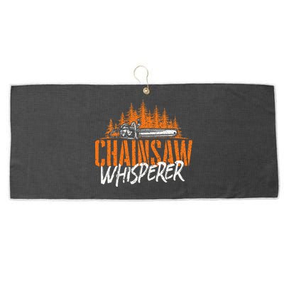 Chainsaw Whisperer Lumberjack Logger Woodworker Woodsman Large Microfiber Waffle Golf Towel