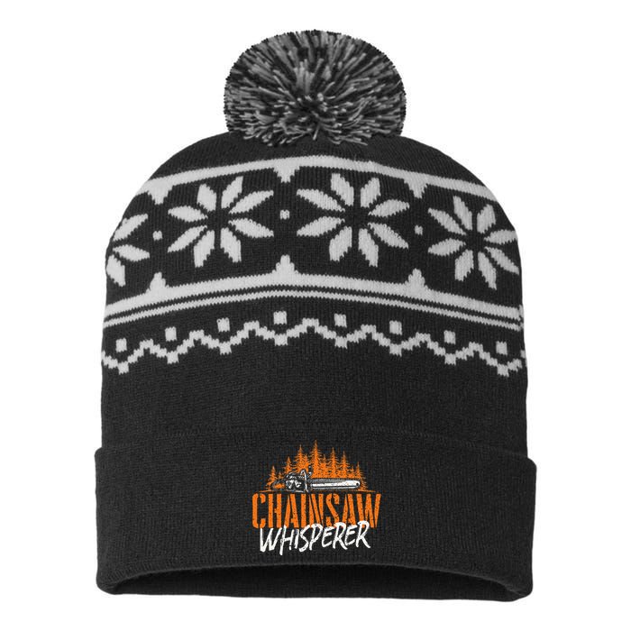 Chainsaw Whisperer Lumberjack Logger Woodworker Woodsman USA-Made Snowflake Beanie