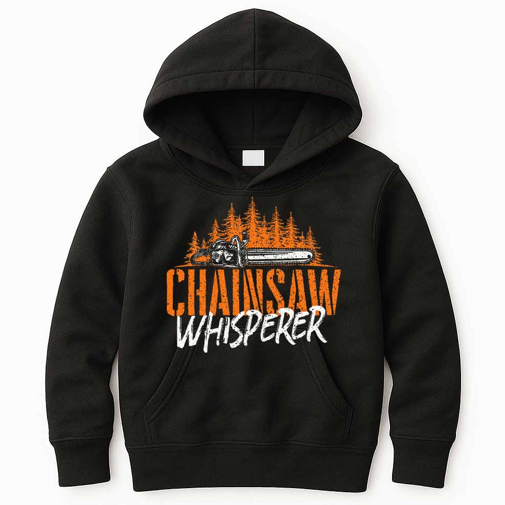 Chainsaw Whisperer Lumberjack Logger Woodworker Woodsman Kids Hoodie