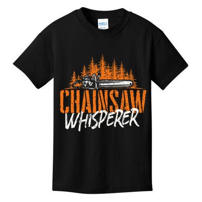 Chainsaw Whisperer Lumberjack Logger Woodworker Woodsman Kids T-Shirt