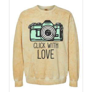 Click With Love With Camera Colorblast Crewneck Sweatshirt