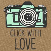 Click With Love With Camera Cotton Canvas Backpack