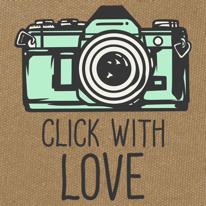 Click With Love With Camera Cotton Canvas Backpack