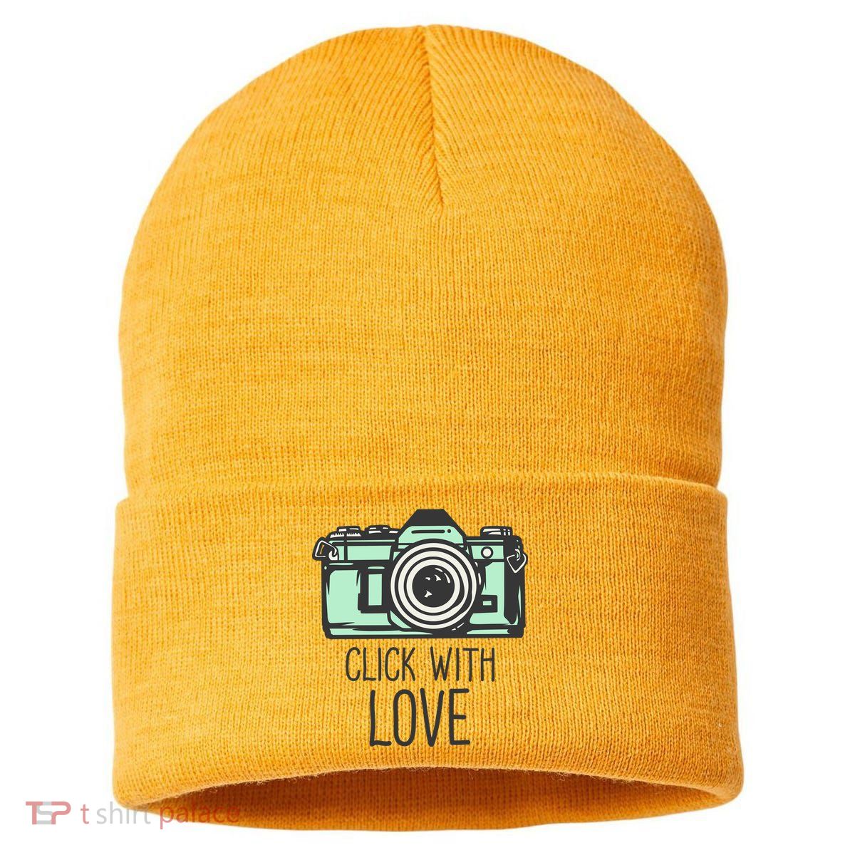 Click With Love With Camera Sustainable Knit Beanie