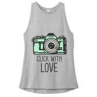 Click With Love With Camera Ladies PosiCharge Tri-Blend Wicking Tank