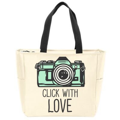 Click With Love With Camera Zip Tote Bag