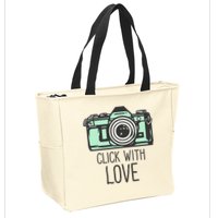 Click With Love With Camera Zip Tote Bag