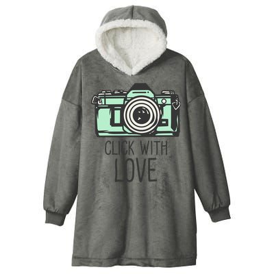 Click With Love With Camera Hooded Wearable Blanket
