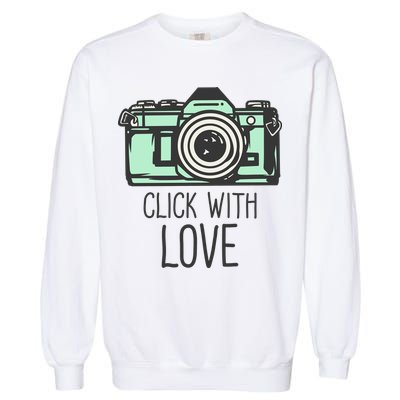 Click With Love With Camera Garment-Dyed Sweatshirt