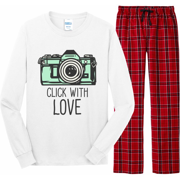 Click With Love With Camera Long Sleeve Pajama Set