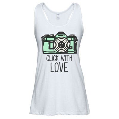 Click With Love With Camera Ladies Essential Flowy Tank