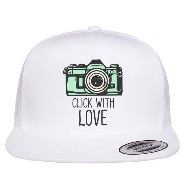 Click With Love With Camera Flatbill Hat