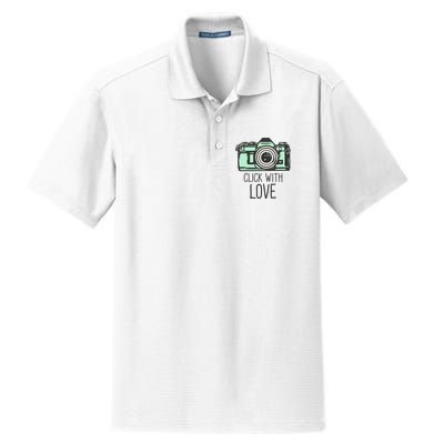 Click With Love With Camera Dry Zone Grid Polo