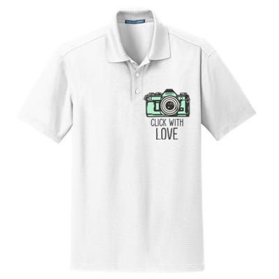 Click With Love With Camera Dry Zone Grid Polo