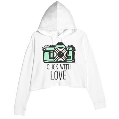 Click With Love With Camera Crop Fleece Hoodie