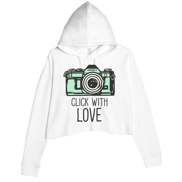 Click With Love With Camera Crop Fleece Hoodie