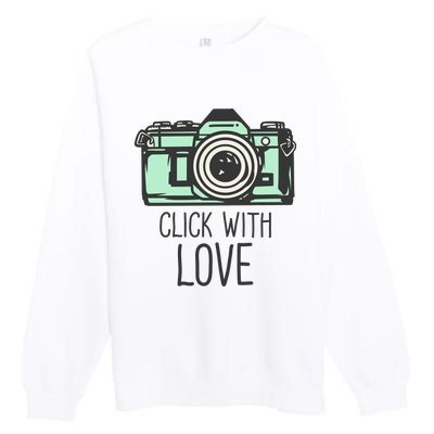 Click With Love With Camera Premium Crewneck Sweatshirt