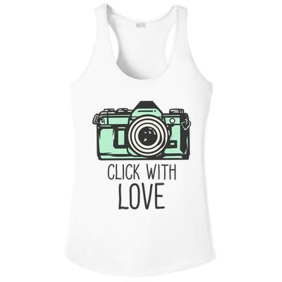 Click With Love With Camera Ladies PosiCharge Competitor Racerback Tank