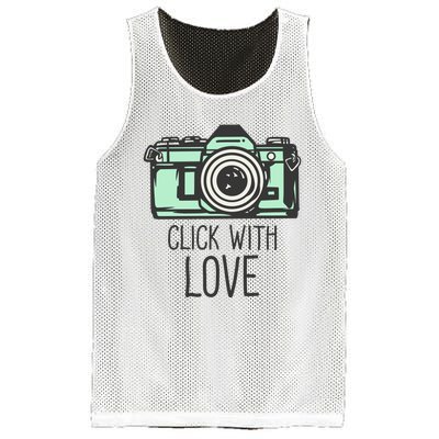 Click With Love With Camera Mesh Reversible Basketball Jersey Tank