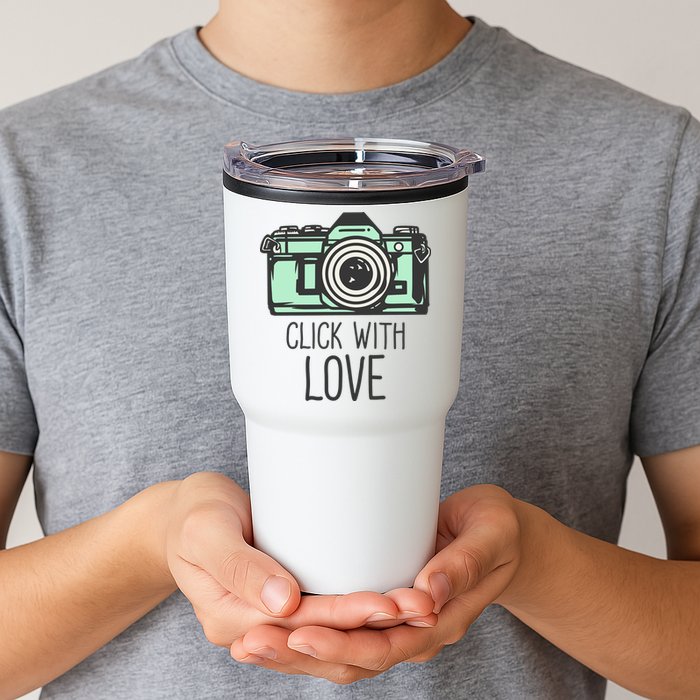 Click With Love With Camera Tumbler