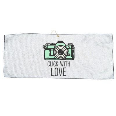 Click With Love With Camera Large Microfiber Waffle Golf Towel