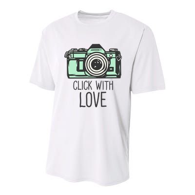 Click With Love With Camera Youth Performance Sprint T-Shirt