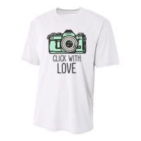 Click With Love With Camera Youth Performance Sprint T-Shirt