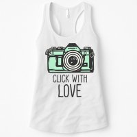 Click With Love With Camera Womens Tank Top