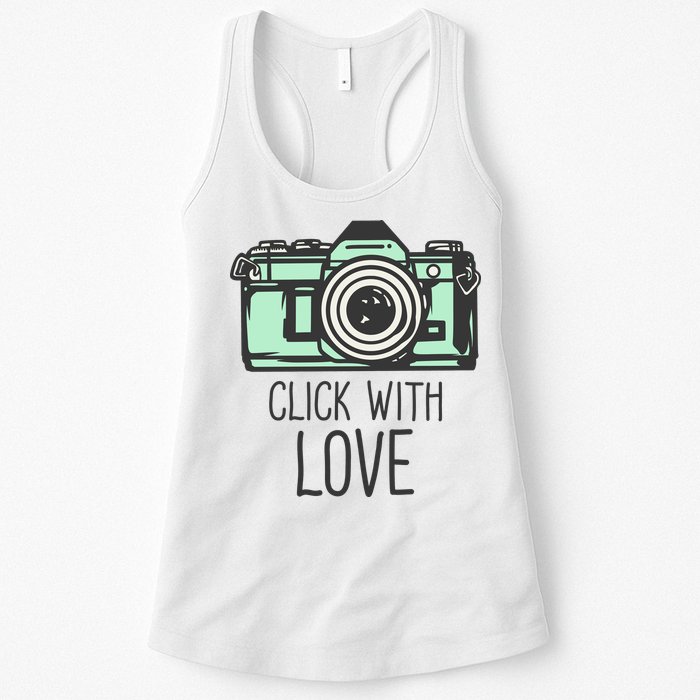 Click With Love With Camera Womens Tank Top