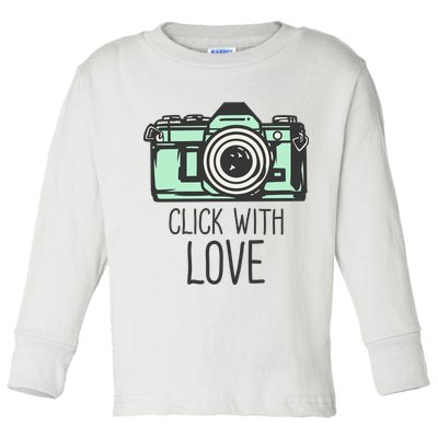 Click With Love With Camera Toddler Long Sleeve Shirt