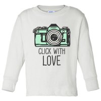 Click With Love With Camera Toddler Long Sleeve Shirt